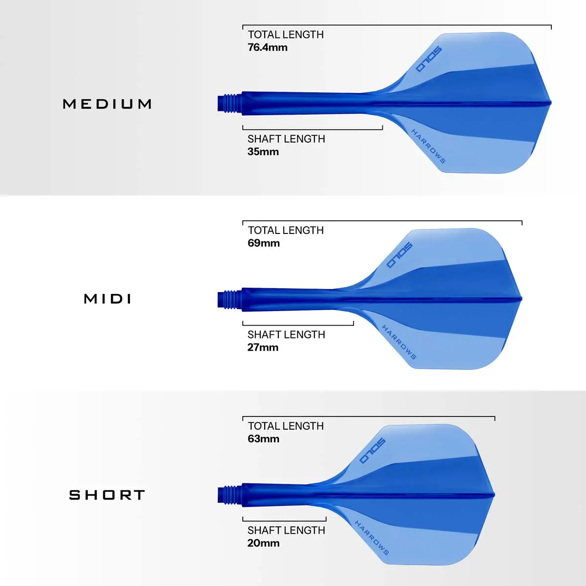 Picture of Harrows Solo Integrated Dart Flights Standard No2 Blue