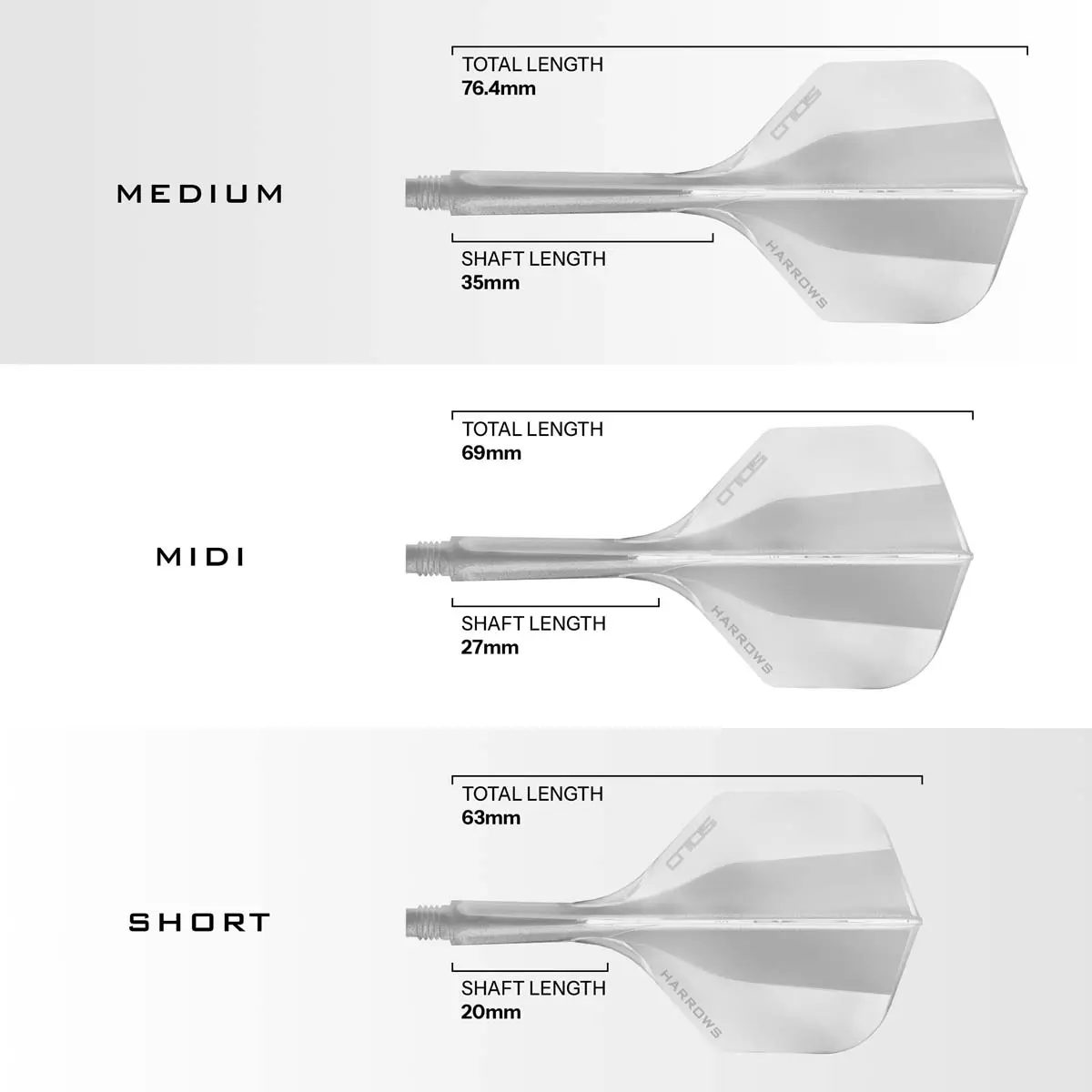 Picture of Harrows Solo Integrated Dart Flights Standard No2 Clear