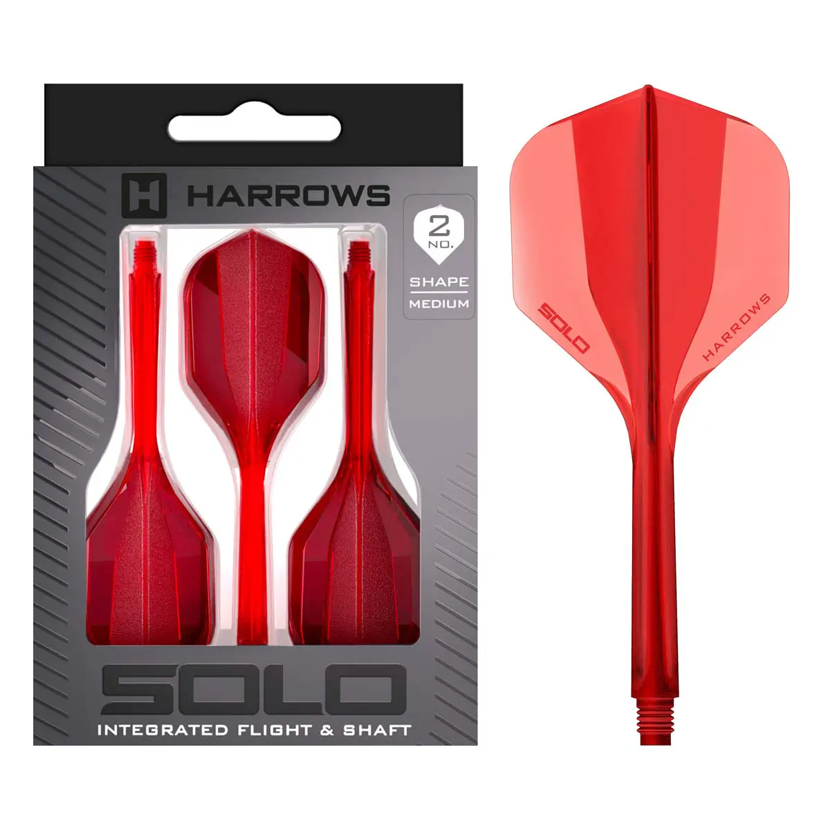 Picture of Harrows Solo Integrated Dart Flights Standard No2 Red