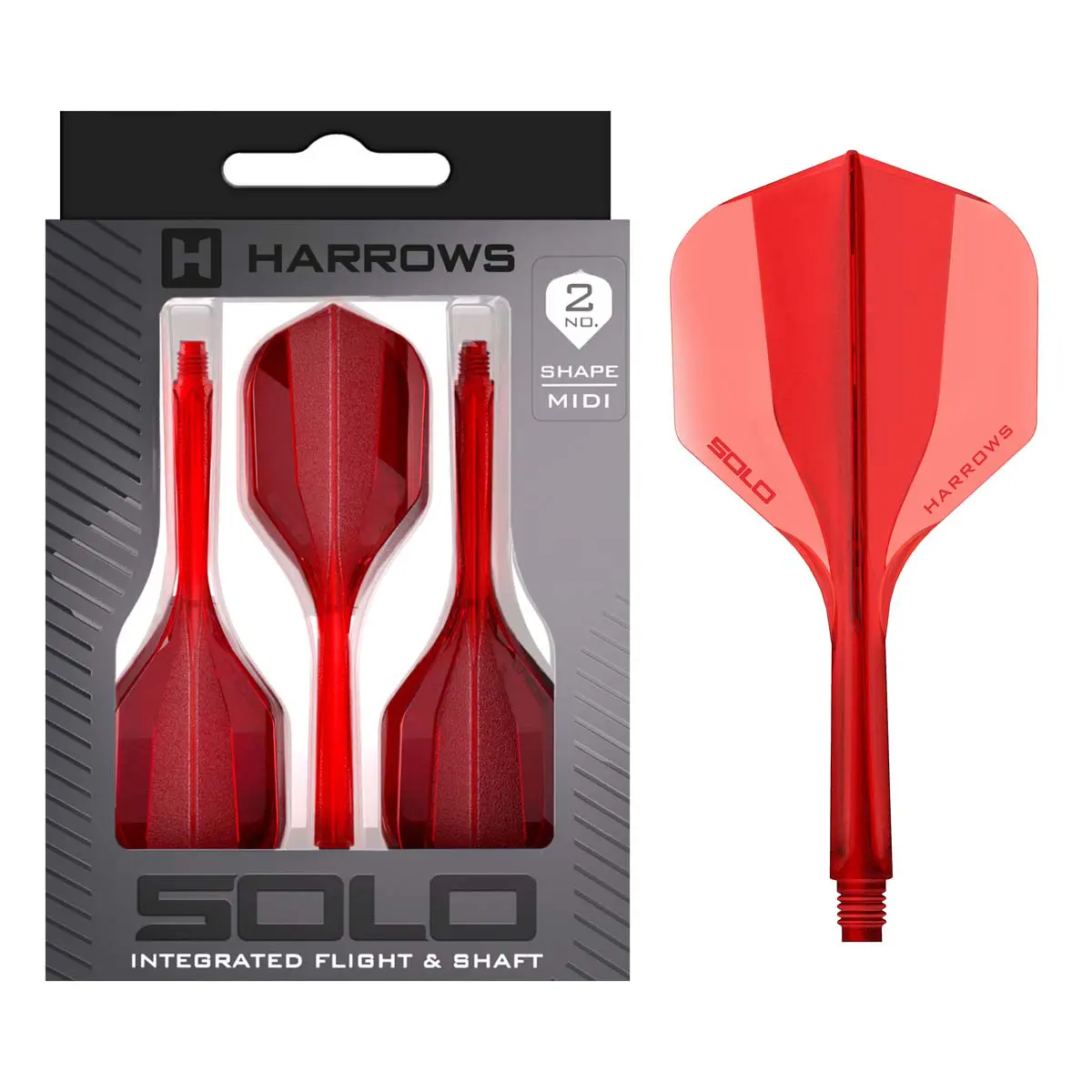 Picture of Harrows Solo Integrated Dart Flights Standard No2 Red