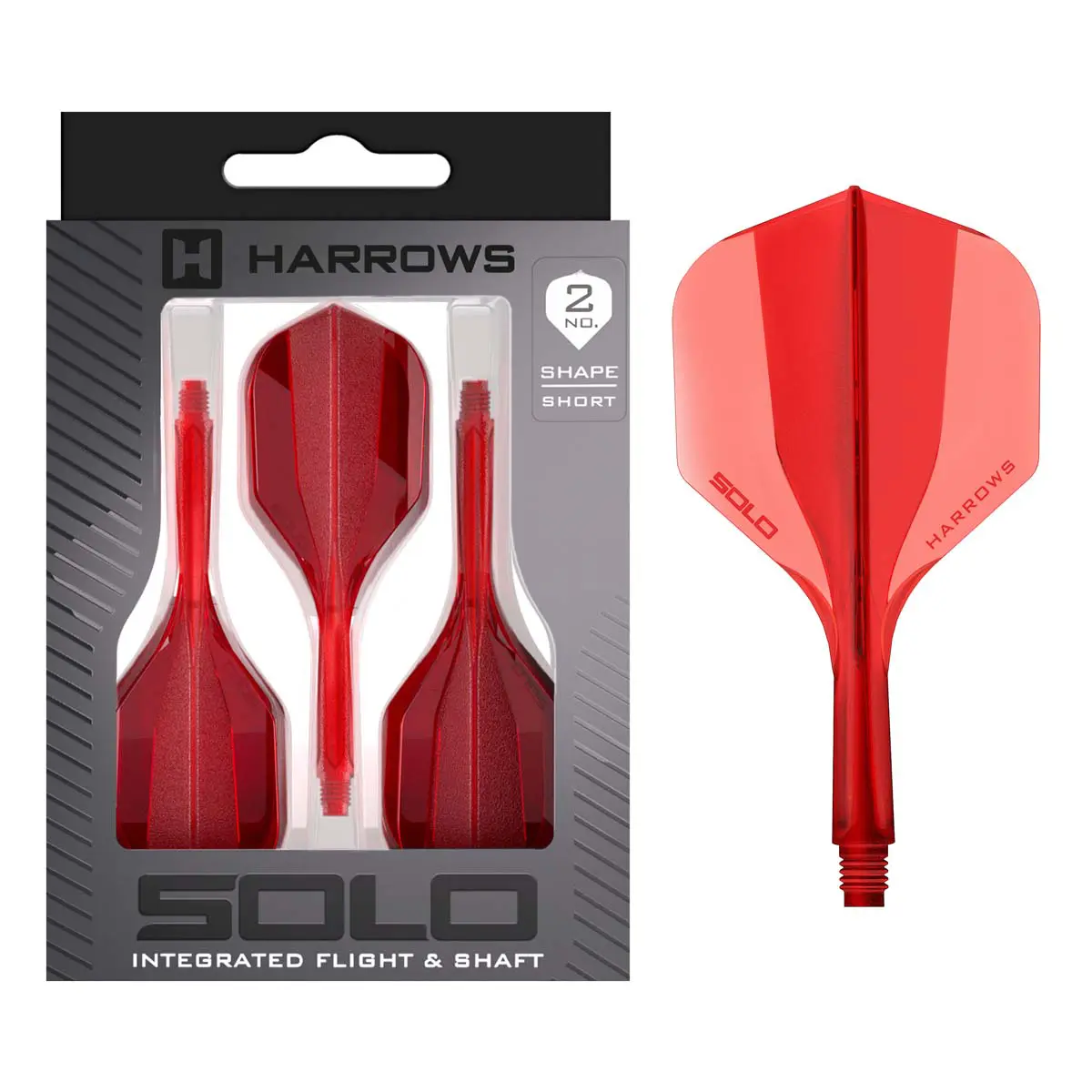 Picture of Harrows Solo Integrated Dart Flights Standard No2 Red