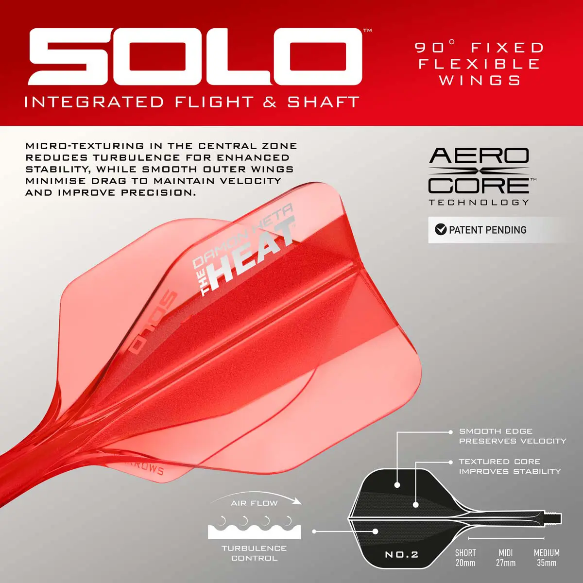 Picture of Harrows Solo Integrated Dart Flights Standard No2 Red