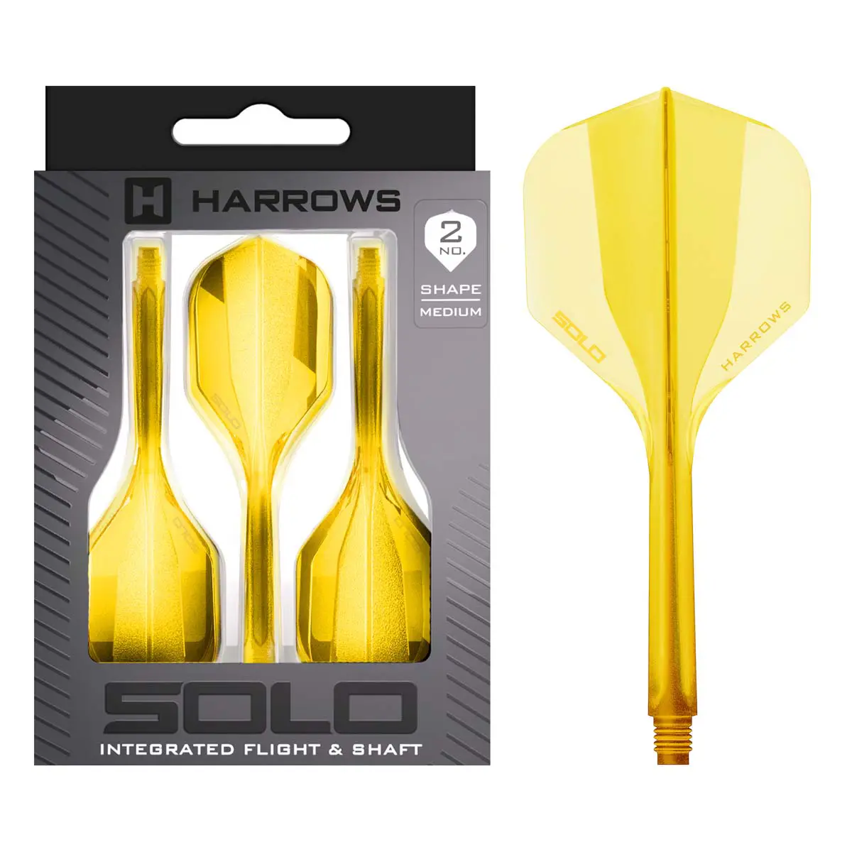 Picture of Harrows Solo Integrated Dart Flights Standard No2 Yellow