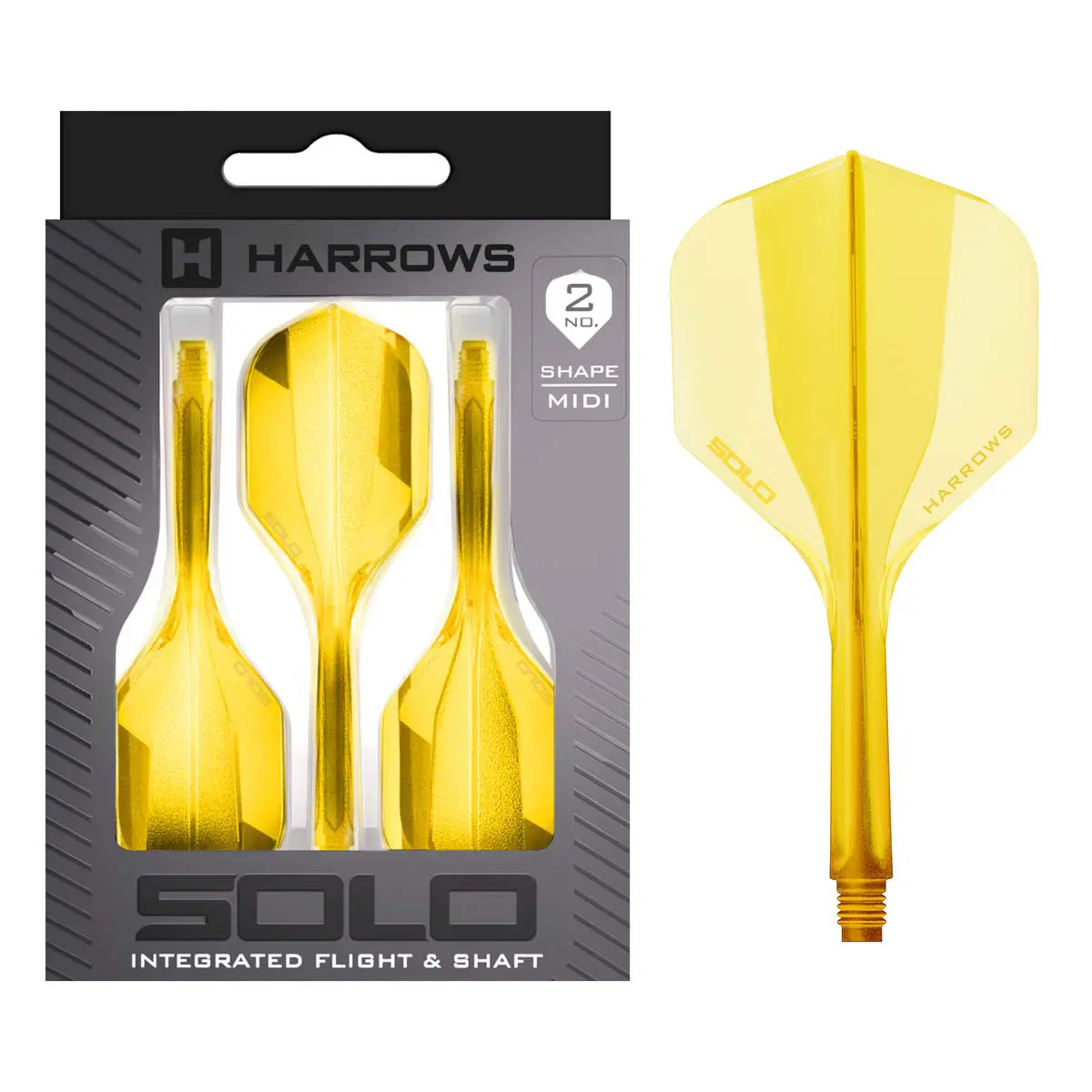 Picture of Harrows Solo Integrated Dart Flights Standard No2 Yellow