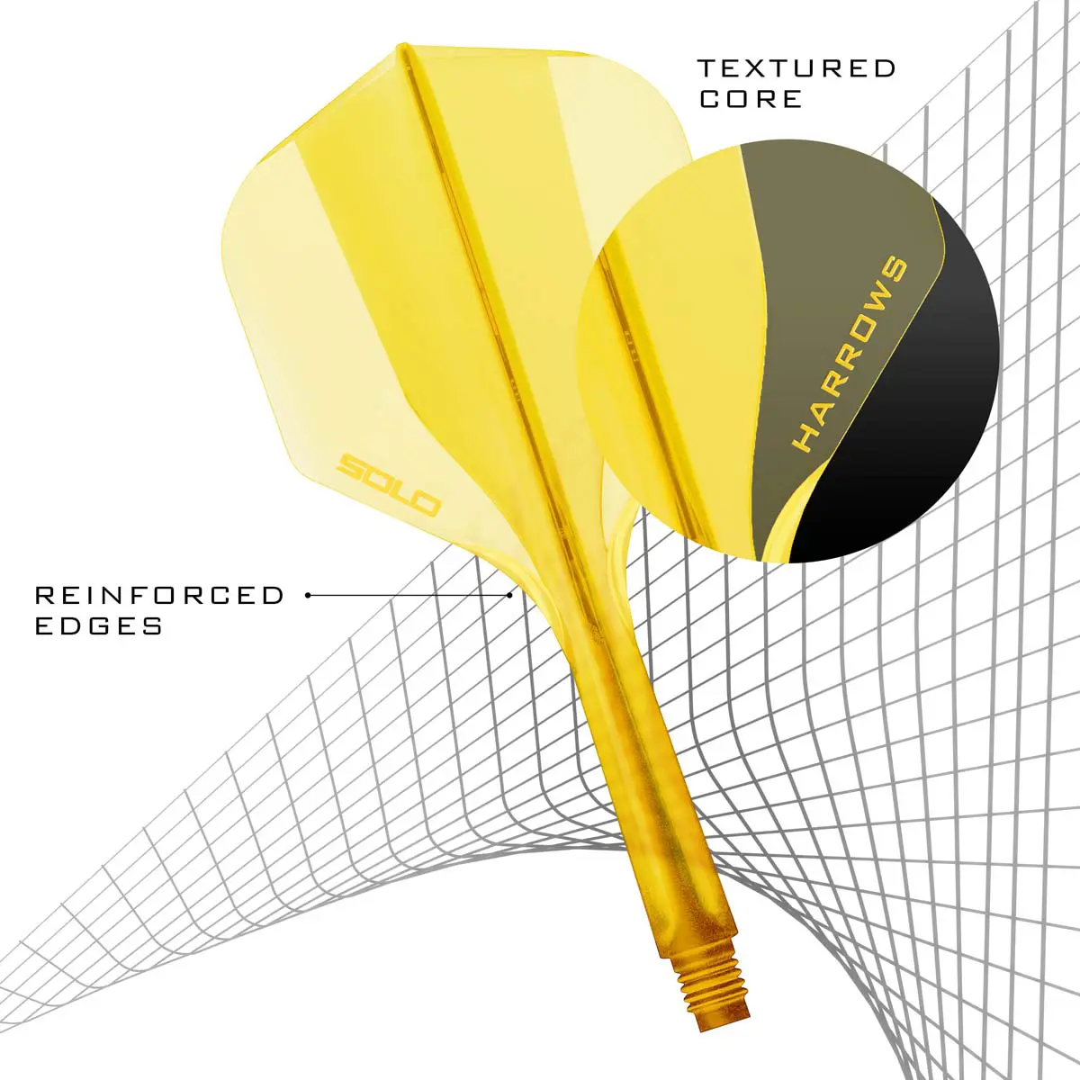 Picture of Harrows Solo Integrated Dart Flights Standard No2 Yellow