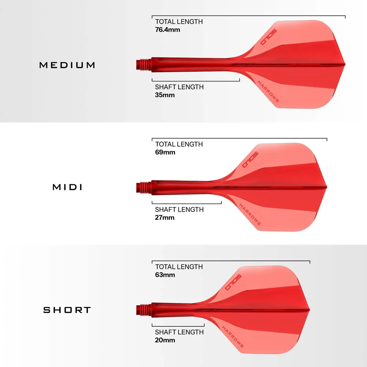 Picture of Harrows Solo Integrated Dart Flights Standard No2 Red